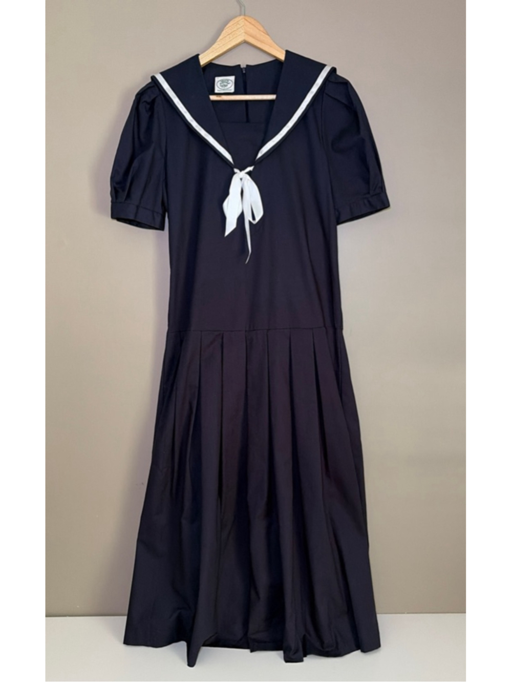 Laura Ashley Vintage Sailor Dress Navy Blue Size 6 - Picture 3 of 12